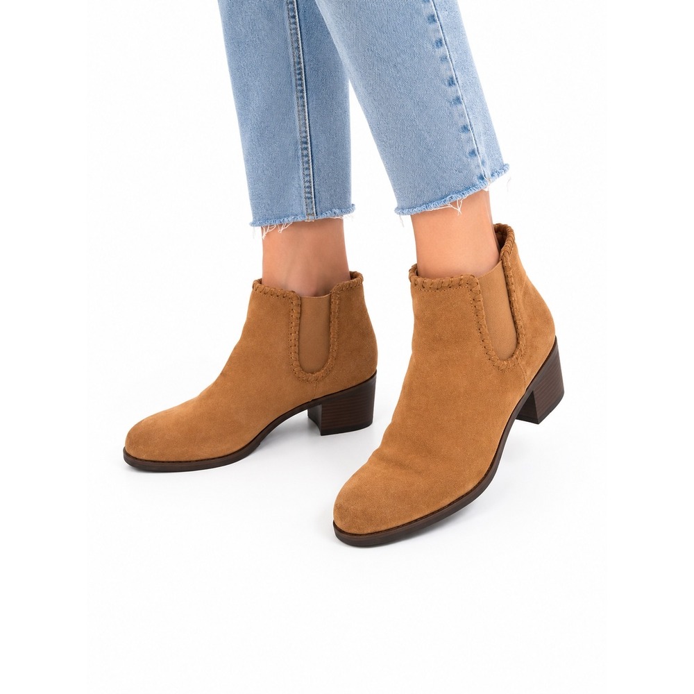 Jack Rogers Vintage Y2K Suede Tan Ankle Boots Women's Size 9M